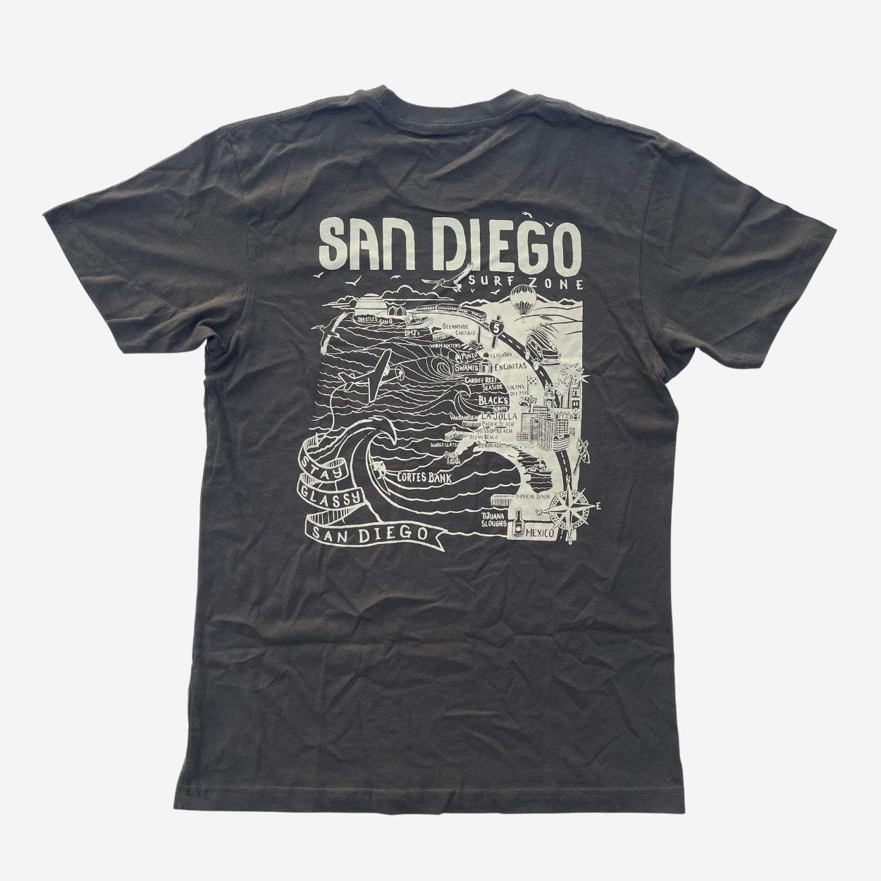 San Diego Map T-shirt with Surf Co. Logo