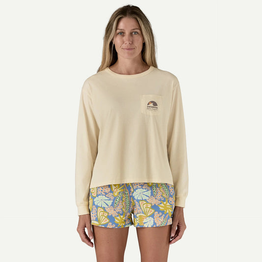 Women's Long-Sleeved Applied Imagination Easy-Cut Organic Pocket T-Shirt