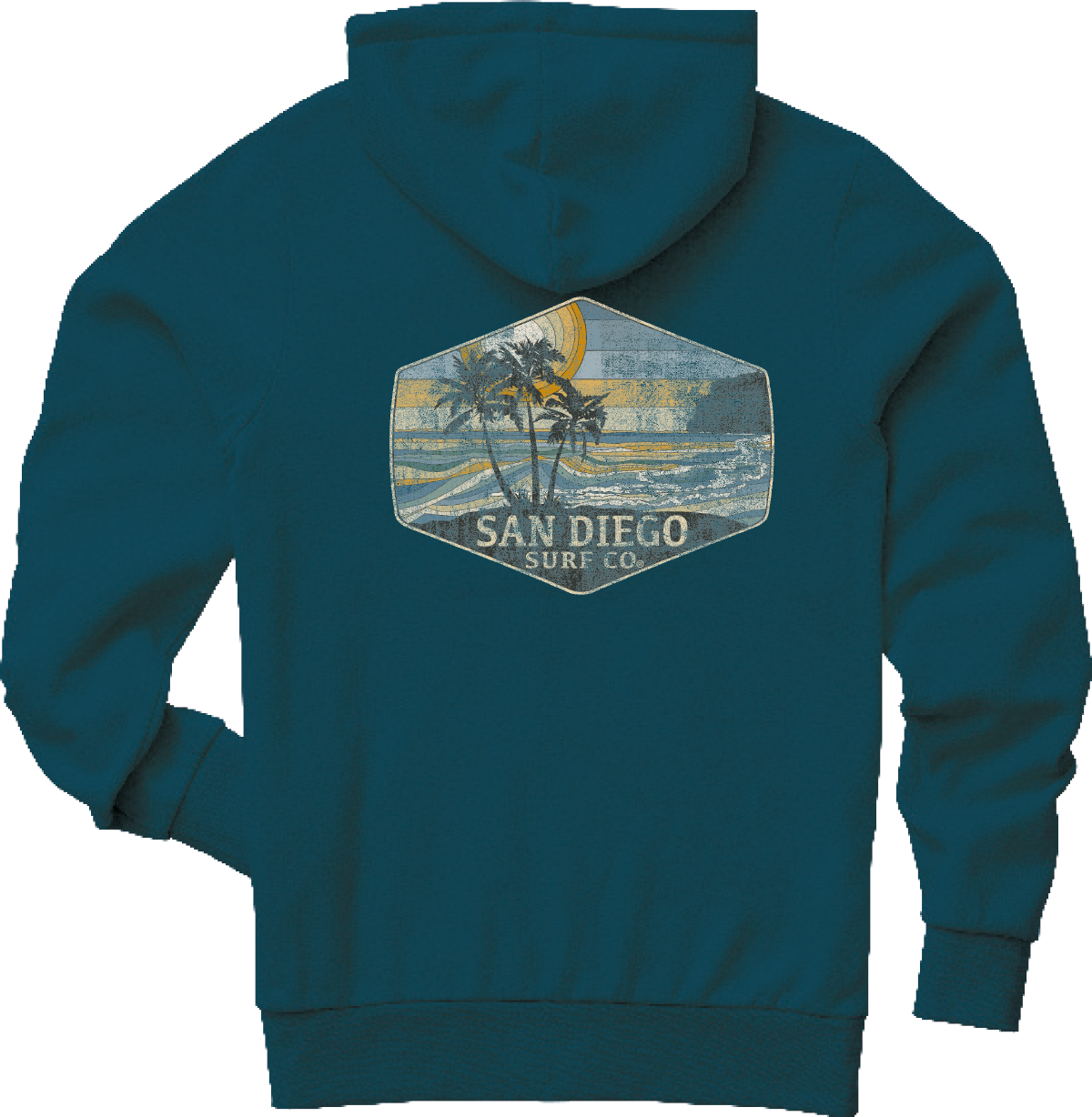 Pushed Back San Diego Surf Co. Zip Hoodie