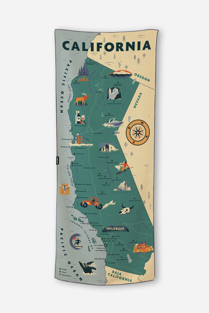 Nomadix Original Towel , CALIFORNIA MAP 2 – San Diego Surf Company