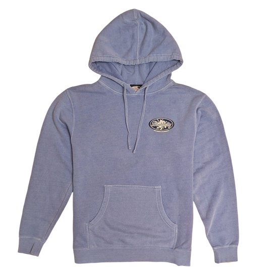 Woven Oval Hibiscus Hooded Sweatshirt