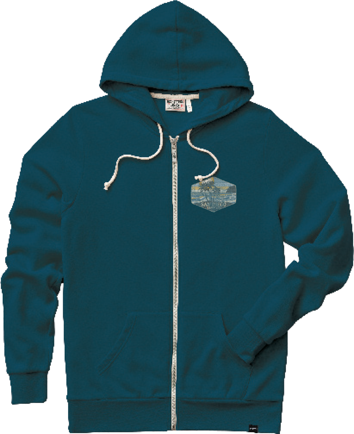 Pushed Back San Diego Surf Co. Zip Hoodie
