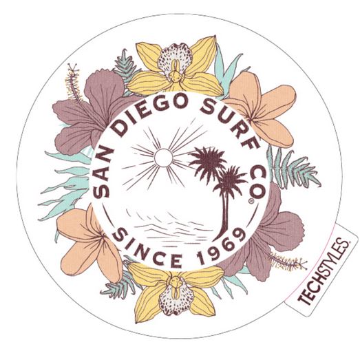 Floral Text Sticker – San Diego Surf Company