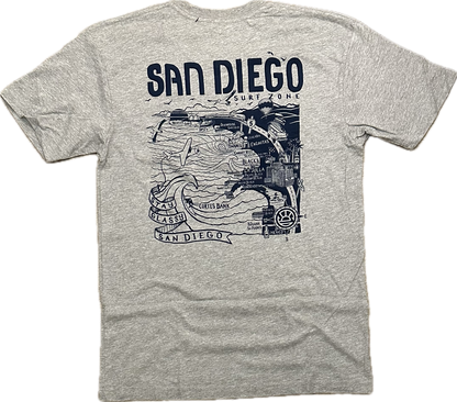 San Diego Map T-shirt with Surf Co. Logo