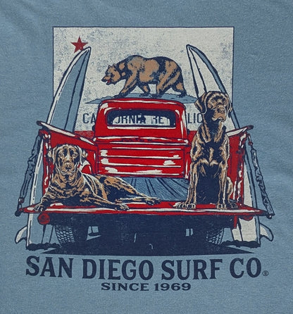 Red Truck CA Surf Dogs M Tee