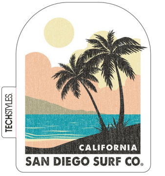 La Jolla Beach California Decal Sticker – 3.75" X 2.75" – Surf San Diego Surfing – Multi-Color