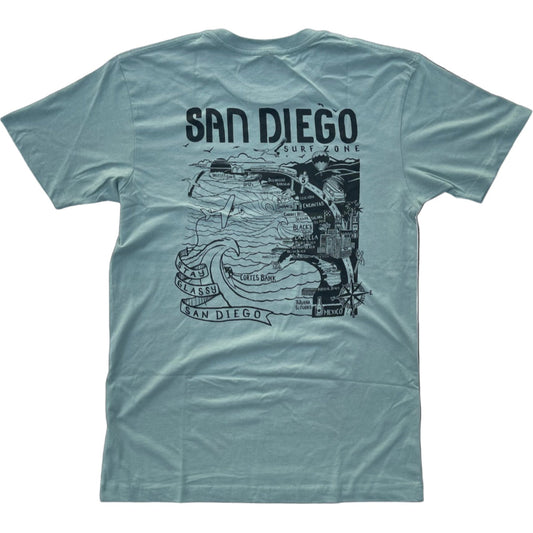 San Diego Map T-shirt with Surf Co. Logo