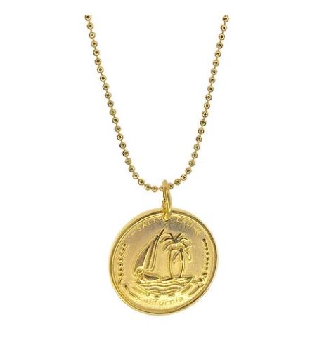 Salty Cali Coin Token Necklace - BEADED 18K